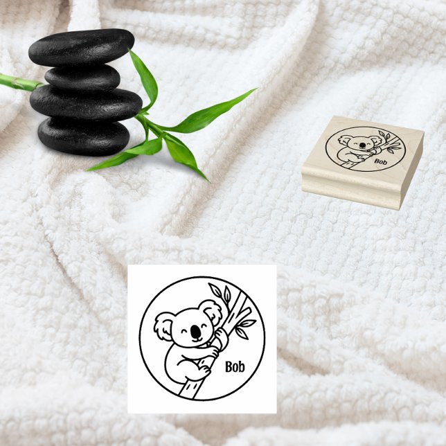 Koala on Branch Custom Name Stamp  Stämpel (Skapare uppladdad)