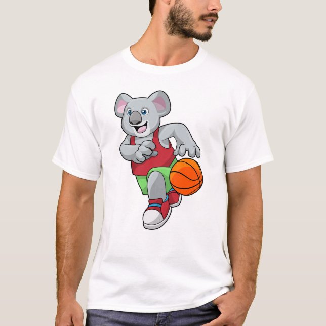 Koala på basketbollssport t shirt (Framsida)