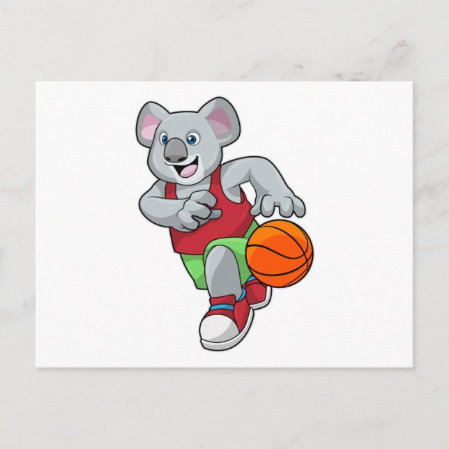 Koala på basketbollssport vykort (Framsida)