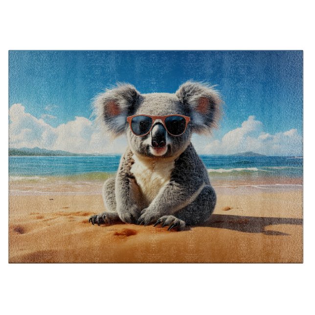 Koala på en sandstrand  (Framsidan)