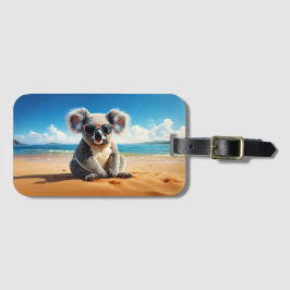 Koala på en sandstrand bagagebricka