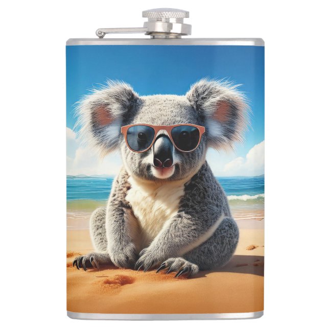 Koala på en sandstrand fickplunta (Framsidan)