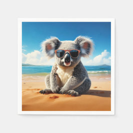 Koala på en sandstrand pappersservett