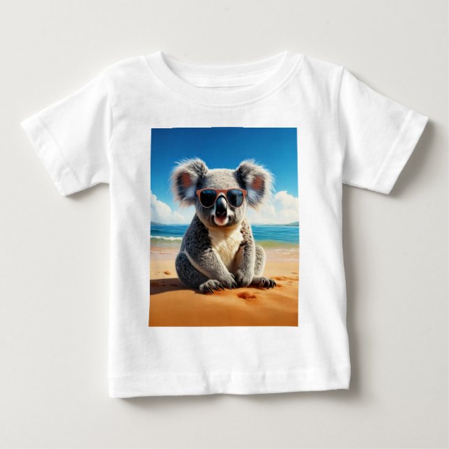 Koala på en sandstrand t shirt (Framsida)