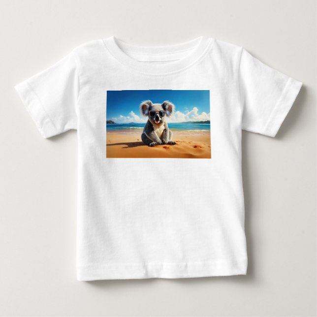 Koala på en sandstrand t shirt (Framsida)