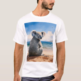 Koala på en sandstrand t shirt