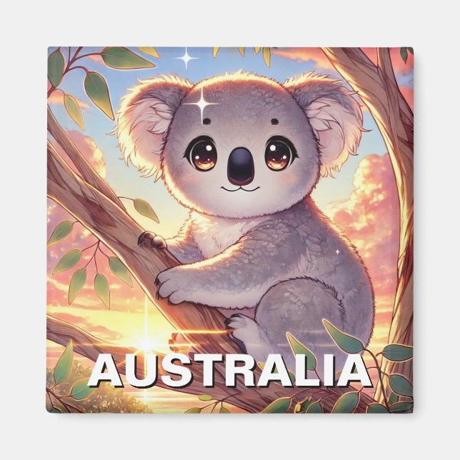 Koala på en träd Australien-resa Magnet (Framsidan)
