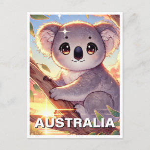 Koala på en träd Australien-resa Vykort