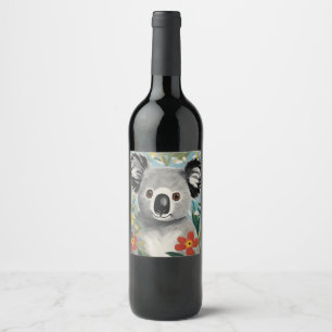 Koala Painting Vinflaska Etikett