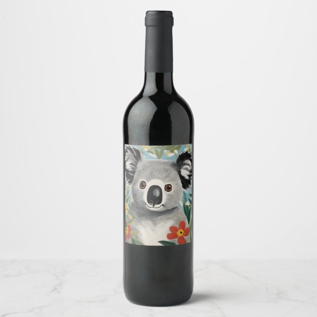 Koala Painting Vinflaska Etikett (Framsida)