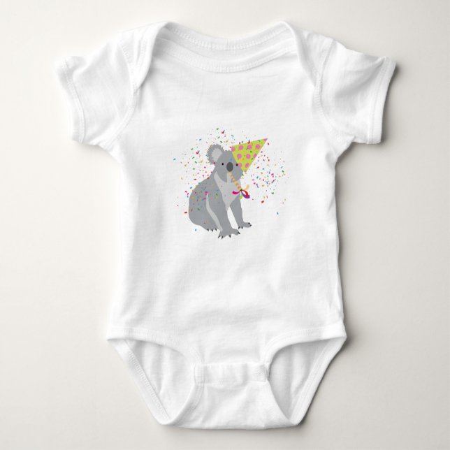 Koala Partying - Djur med Party T Shirt (Framsida)