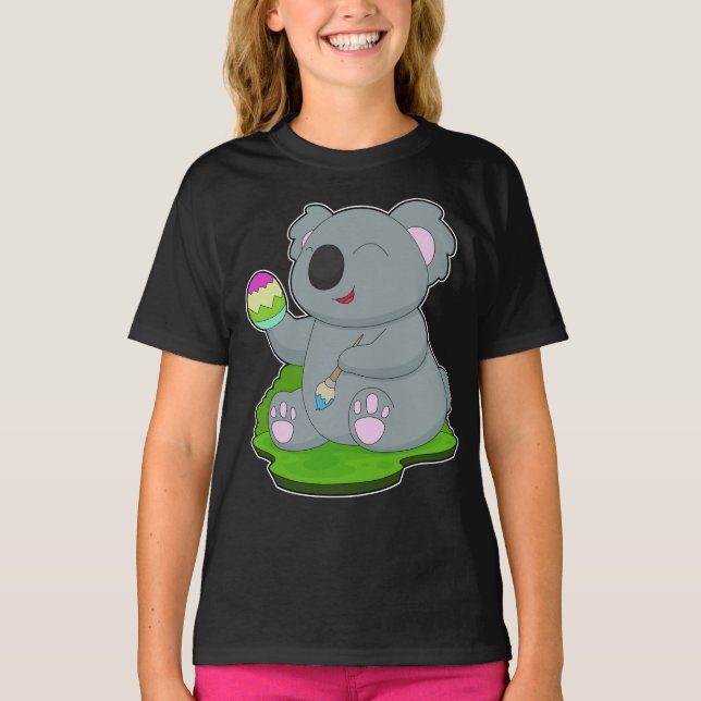 Koala Påsk Påskägg Painting T Shirt (Framsida)