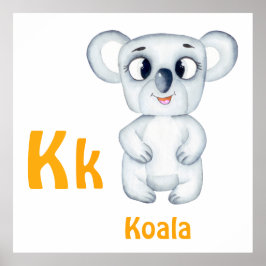 Koala personalize ABC: Brev K - lägg till ditt nam Poster
