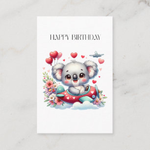 Koala Pilot Födelsedag Visitkort