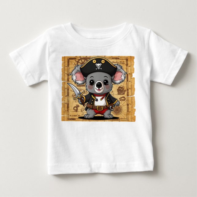 Koala Pirat Skriv ut T Shirt (Framsida)