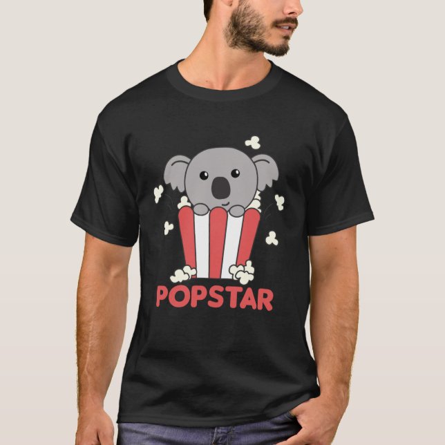 Koala Popcorn Popstar Poppin Koalas Cinema Evenin T Shirt (Framsida)
