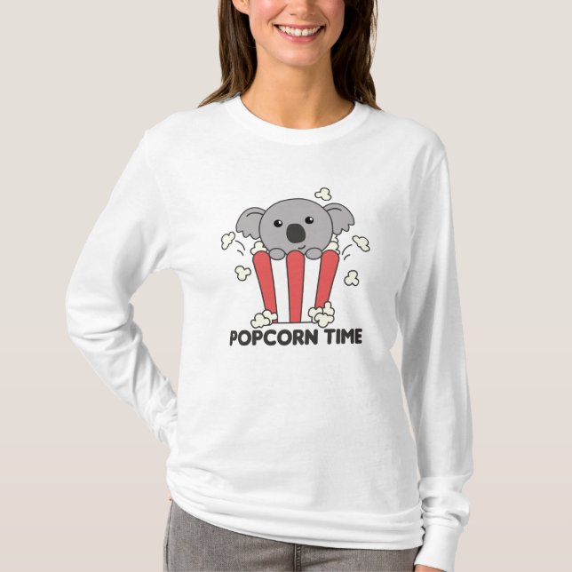 Koala Popcorn Time Sweet Animals Popcorn Bag T Shirt (Framsida)