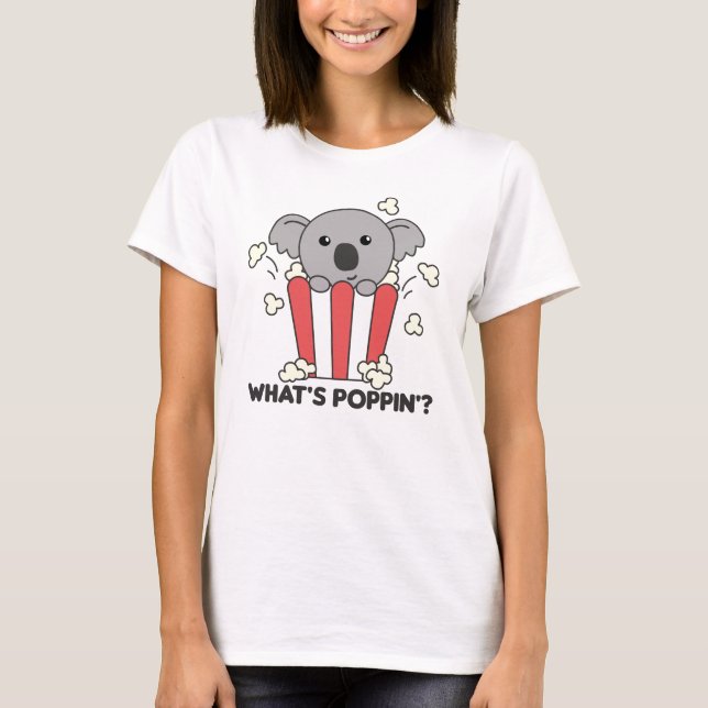 Koala Popcorn Whats Poppin Funny Koalas T Shirt (Framsida)