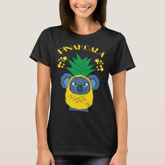 Koala Pun och Cute Pinakoala Koalas T Shirt (Framsida)