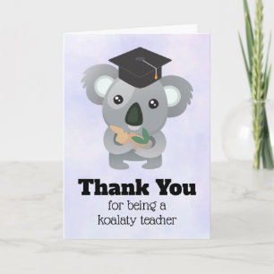 Koala Pun Teacher-uppskattning Tack Kort
