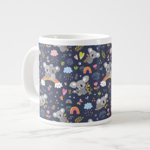 Koala Rainbow Kärlek Mönster Jumbo Mugg