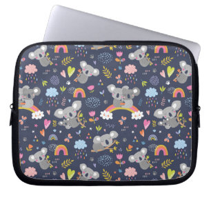 Koala Rainbow Kärlek Mönster Laptop Fodral