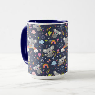 Koala Rainbow Kärlek Mönster Mugg