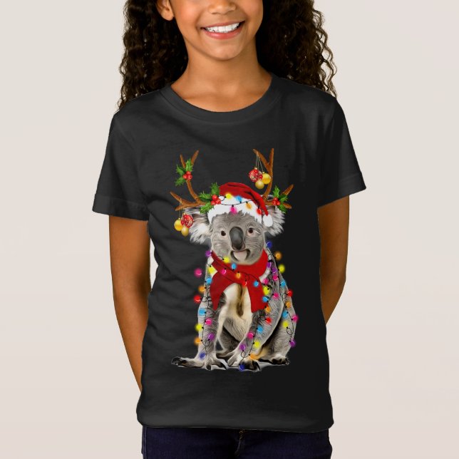 Koala Reindeer Julafton Ljus God jul T Shirt (Framsida)