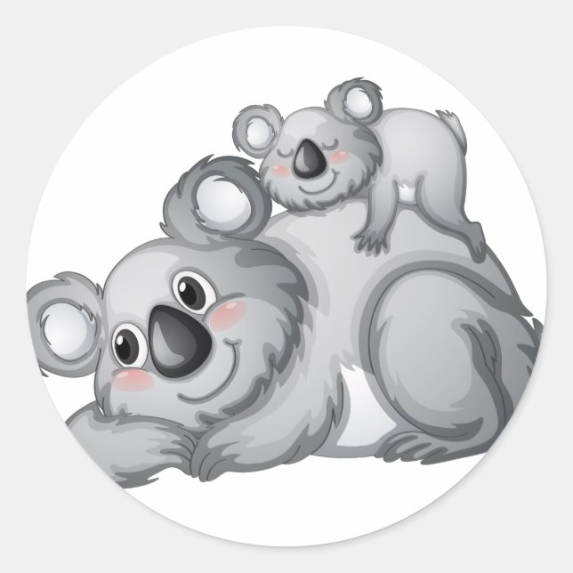 Koala Runt Klistermärke (Framsida)