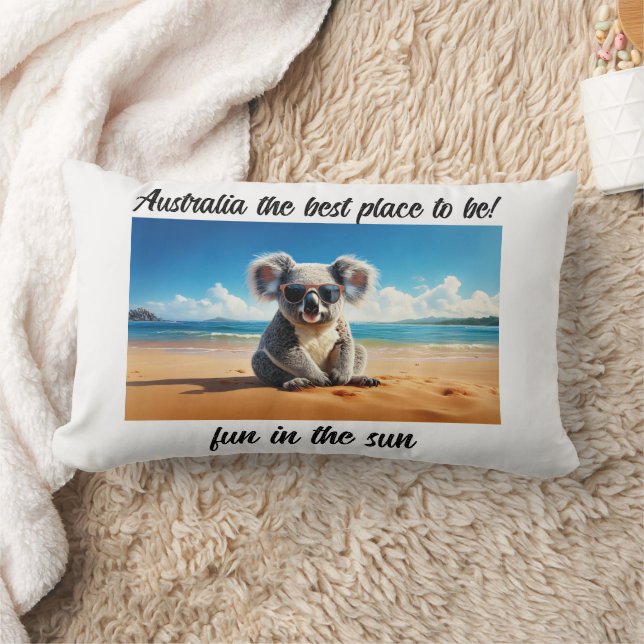 Koala sandstrand Australien bästa platsen att vara Lumbarkudde (Filt)