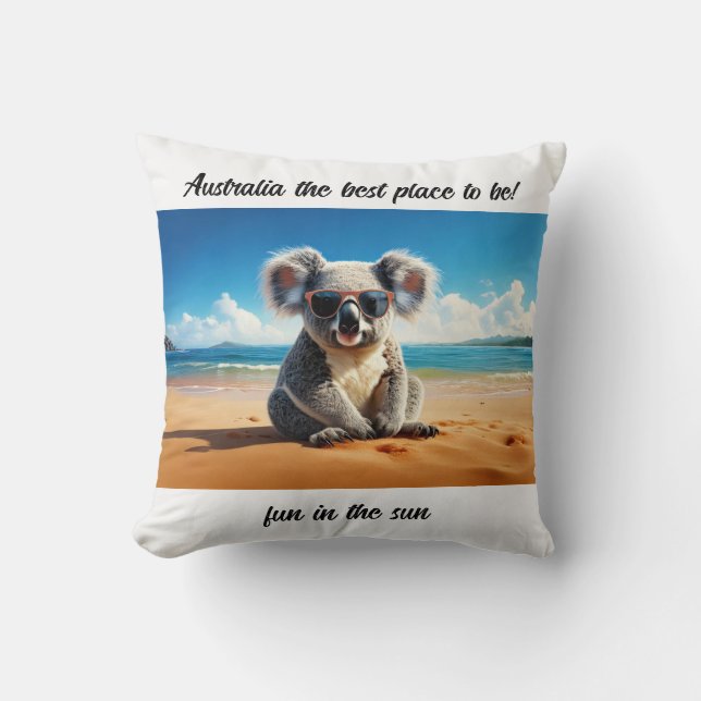 Koala sandstrand Australien det bästa stället att  Kudde (Framsida)