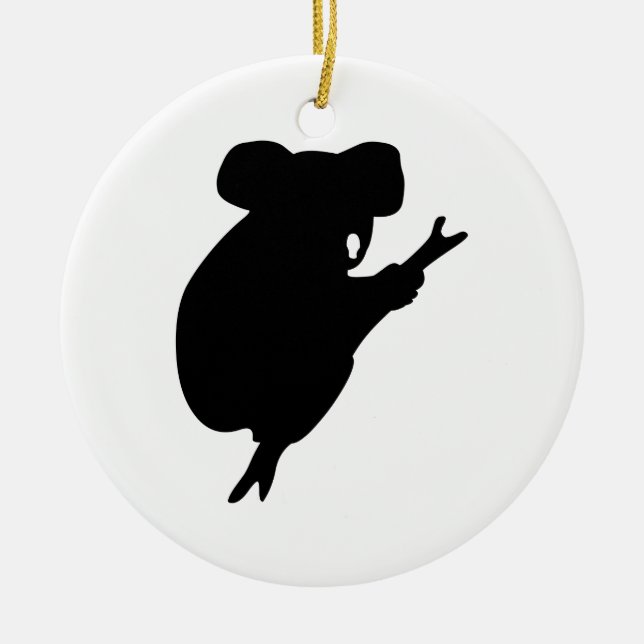 Koala Silhouette Julgransprydnad Keramik (Framsidan)