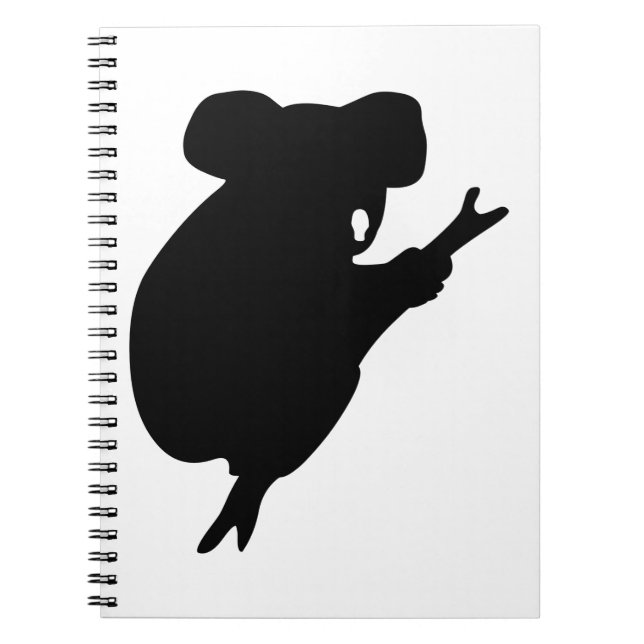 Koala Siluett Anteckningsbok Med Spiral (Framsidan)
