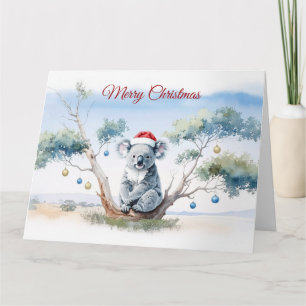 Koala Sitta i Gum träd God jul Kort