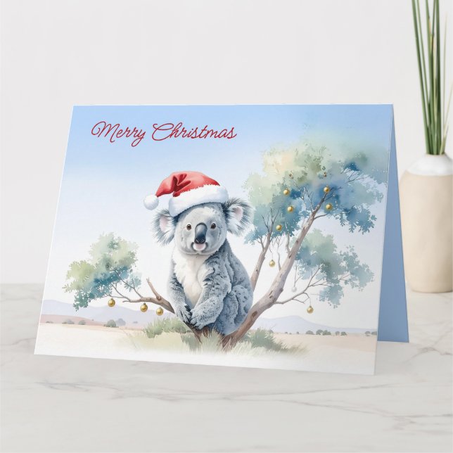 Koala Sitta i Gum träd God jul Kort (Framsida)