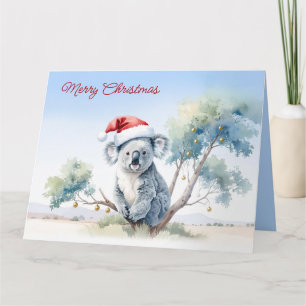 Koala Sitta i Gum träd God jul Kort