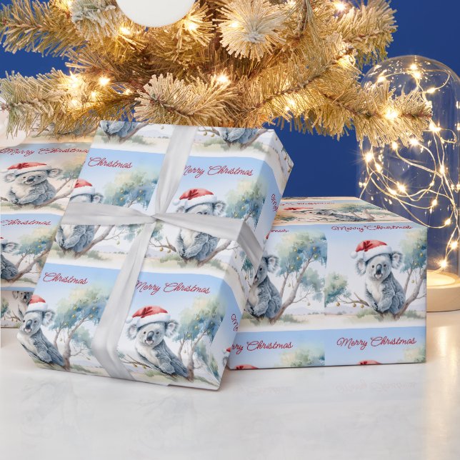 Koala Sitta i Gum träd God jul Presentpapper (Helgdagar)