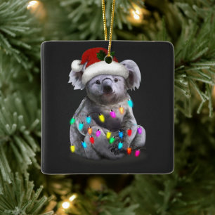 Koala Sitta med julsäsong Ljus Julafton Julgransprydnad Keramik