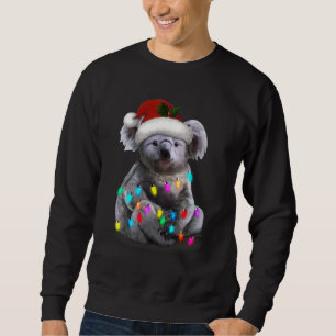Koala Sitta med julsäsong Ljus Julafton Lång Ärmad Tröja