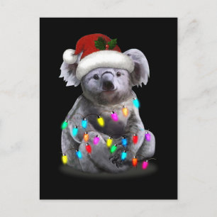 Koala Sitta med julsäsong Ljus Julafton Vykort
