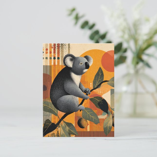 Koala sittande i ett träd vykort (Stående Fram)
