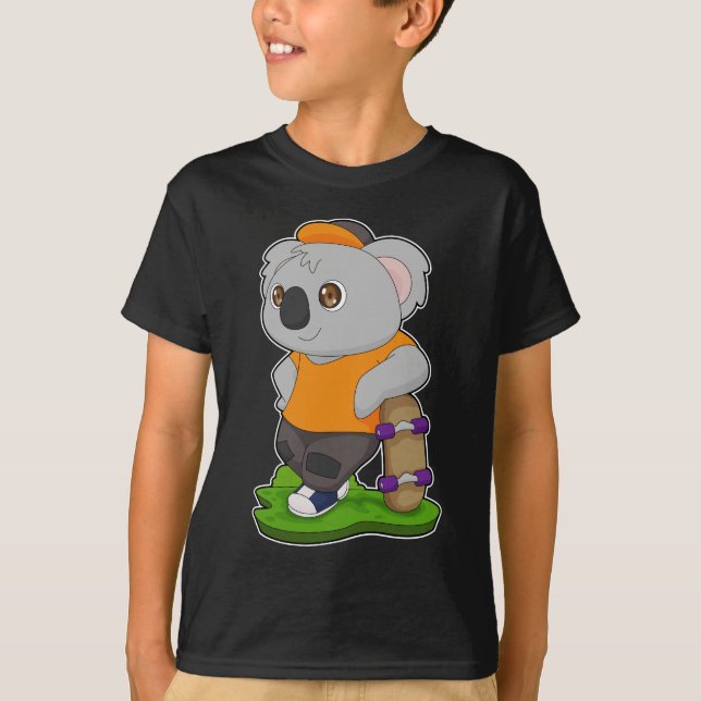 Koala Skater Skateboard Sports T Shirt (Framsida)