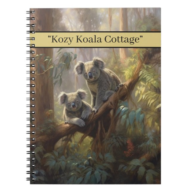 Koala Skog Drömmar, anpassningsbar  Anteckningsbok (Framsidan)