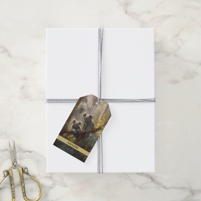 Koala Skog Drömmar, anpassningsbar  Presentetikett (Med Snöre)