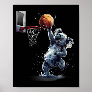 Koala Slam Dunk Skelettälskare Djurkonst  Poster