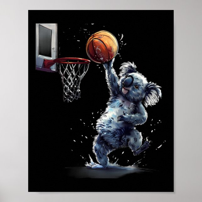 Koala Slam Dunk Skelettälskare Djurkonst  Poster (Framsidan)