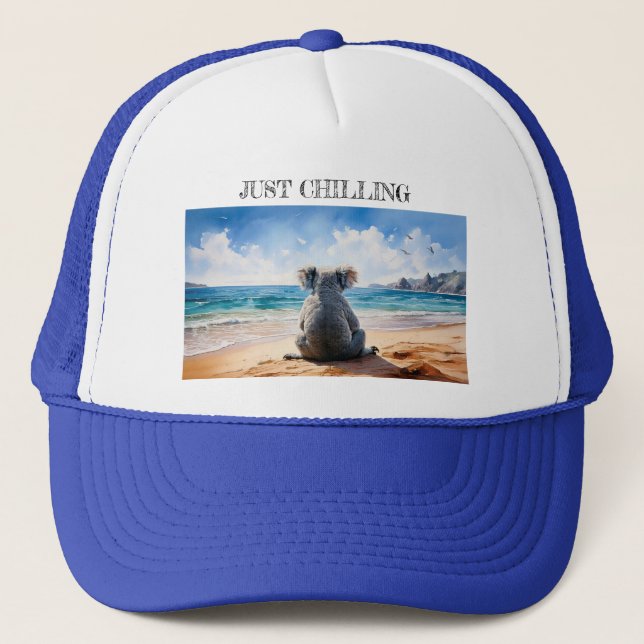 Koala som bara chillar och tittar på havet keps (Framsida)