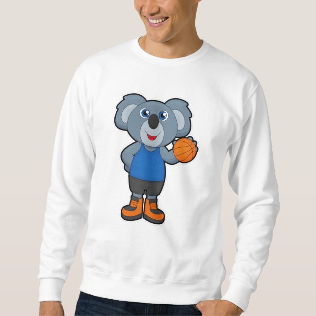Koala som basketspelare med basket lång ärmad tröja (Framsida)