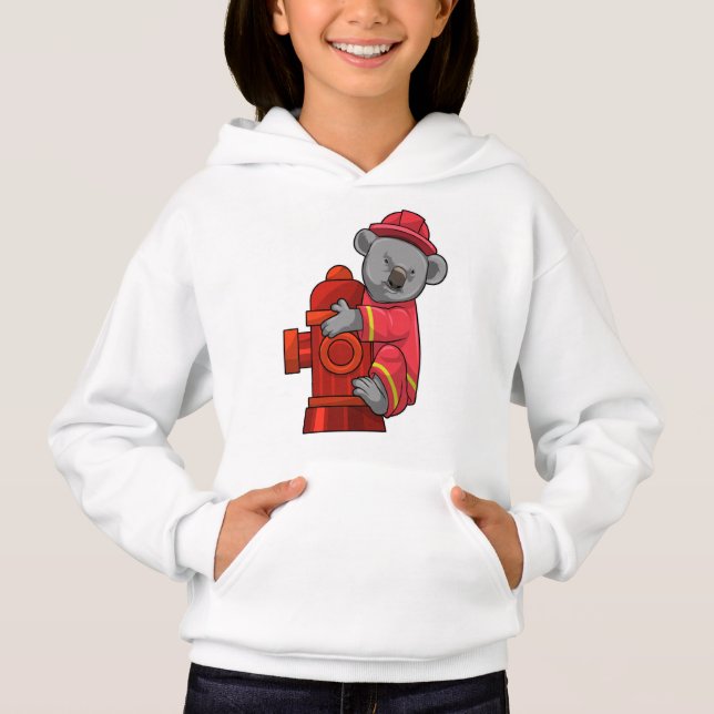 Koala som brandman med brandpost t shirt (Framsida)