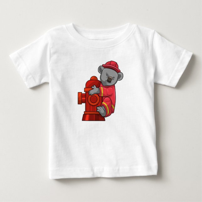 Koala som brandman med brandsläckare t shirt (Framsida)